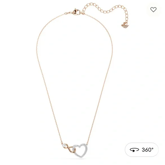 Brand New Swarovski Rose Gold and Silver Heart Necklace Brand New - Picture 4 of 17